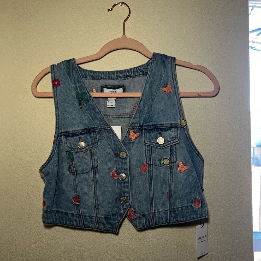 NWT denim vest